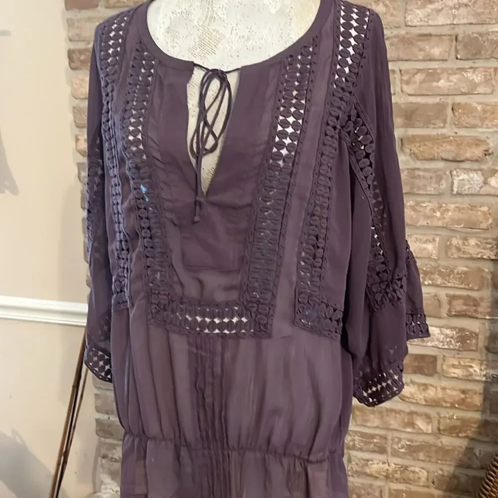 💕Lavender Bobo semi sheer top! Sz L - Picture 2 of 3